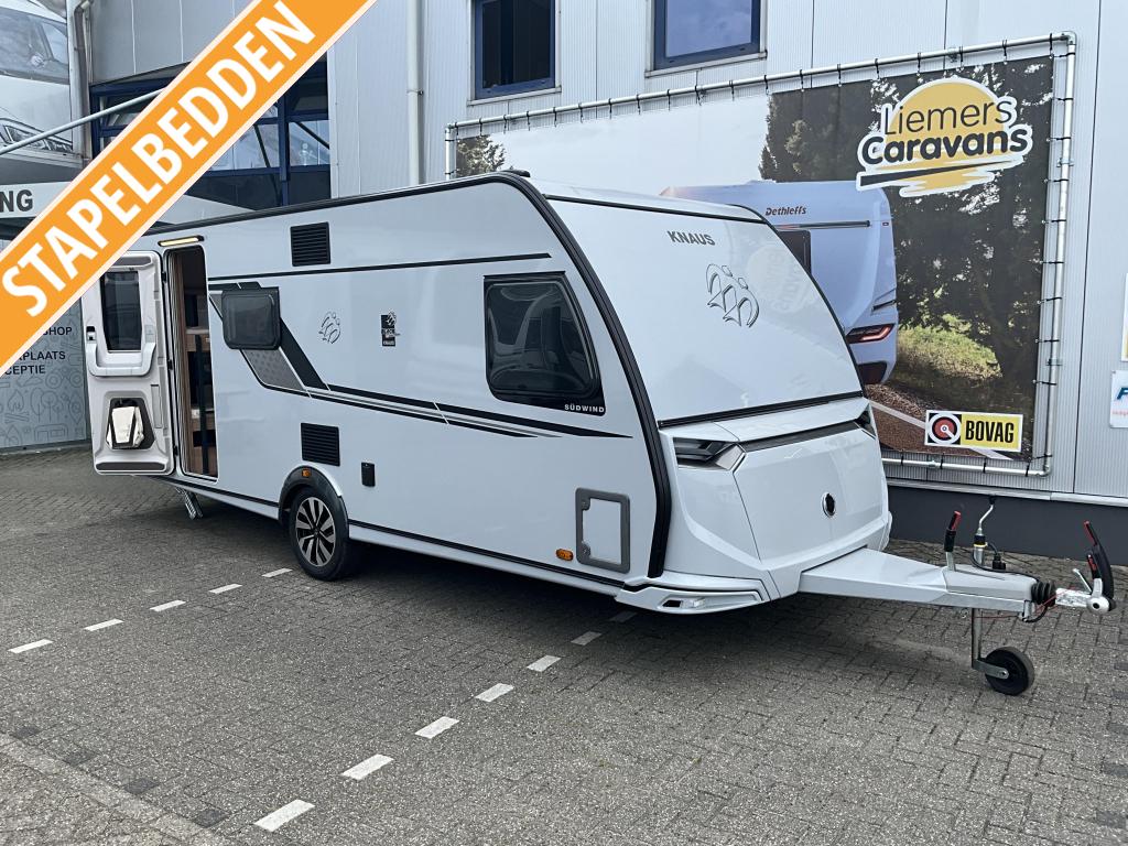Knaus Sudwind Black Selection 540 FDK- STAPELBED-NIEUW, Caravans en Kamperen, Schokbreker, Bedrijf, Treinzit, Overige typen