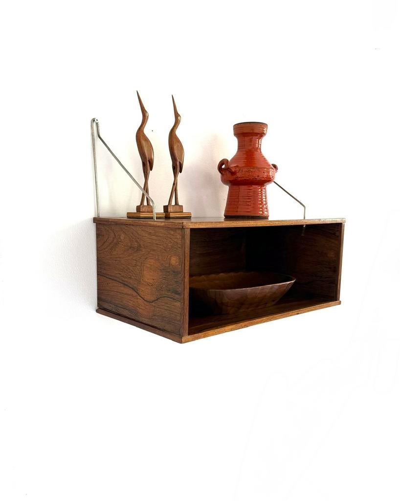 Vintage zwevende Deense wandconsole ‘60, Overige houtsoorten, Met plank(en), Ophalen of Verzenden, Zo goed als nieuw