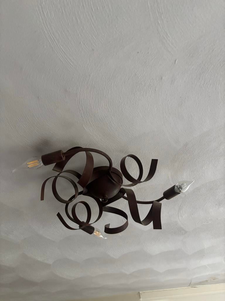 Plafondlamp met krullen, Ophalen, Gebruikt, Metaal