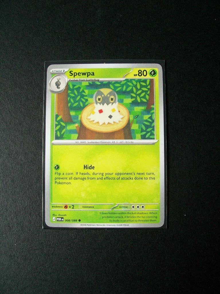 1369. Nieuwe Pokemon Kaart SPEWPA HP 80 (008/088), Verzenden, Nieuw, Losse kaart