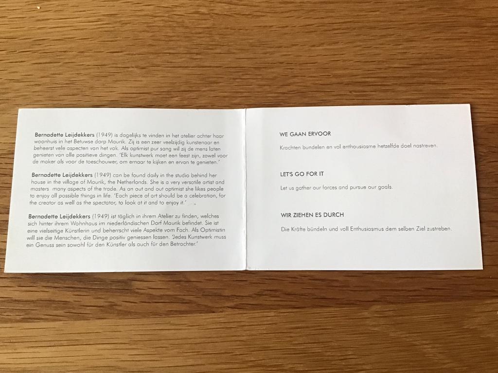 Bernadette Leijendekkers, Ophalen, Nieuw, Overige typen