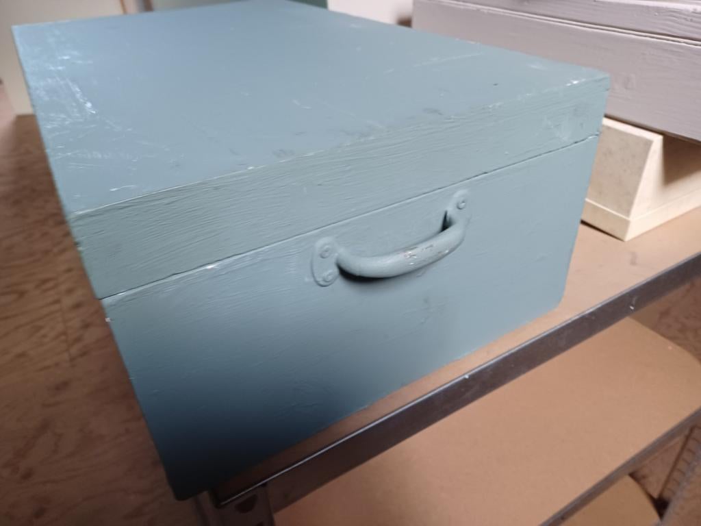 ️❤️ vintage houten kist donkergroen 63x37x23 cm, Huis en Inrichting, Woonaccessoires | Kisten, Ophalen, 50 tot 100 cm, Minder dan 50 cm