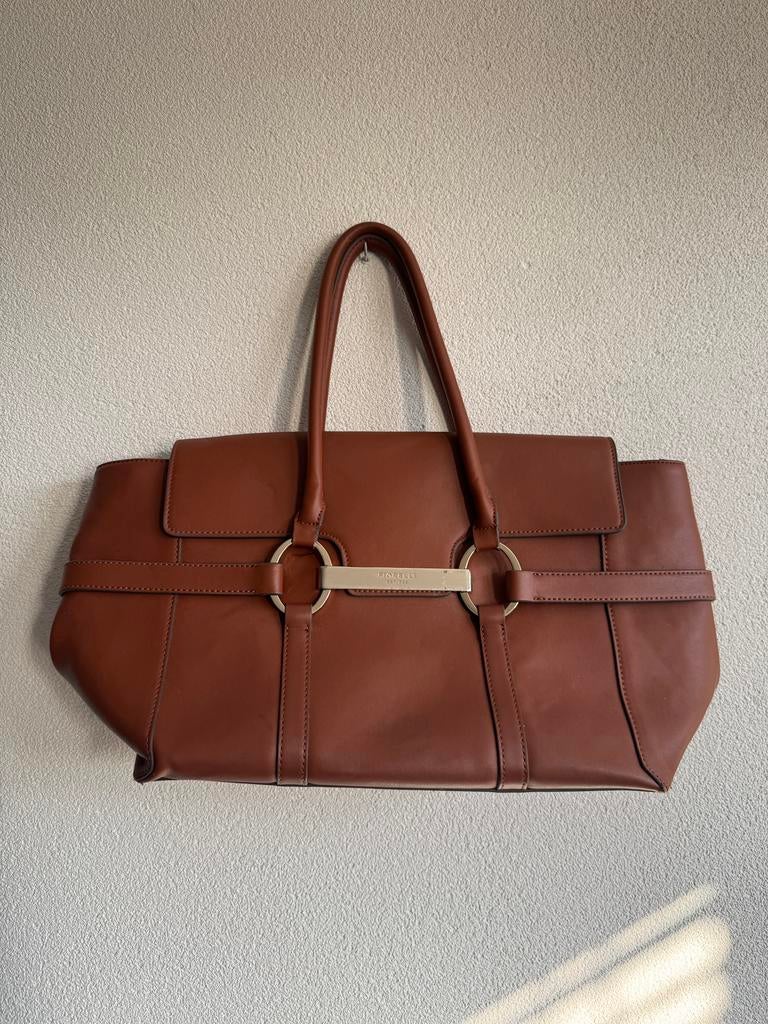 Fiorelli cognac bruine tote schouder tas met flap, Shopper, Fiorelli, Ophalen of Verzenden, Zo goed als nieuw