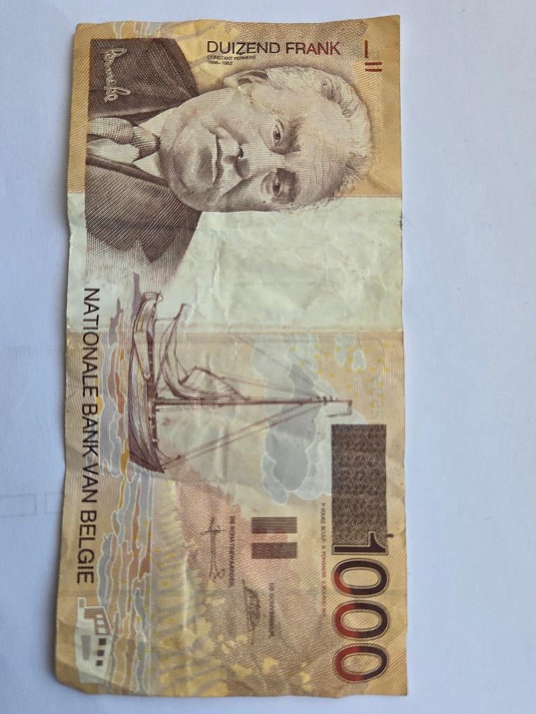 1000 frank, Postzegels en Munten, Bankbiljetten | België, Ophalen of Verzenden, Los biljet