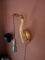 Gouden Reiger Wandlamp - Unieke Decoratieve Verlichting, Ophalen of Verzenden, Zo goed als nieuw, Metaal