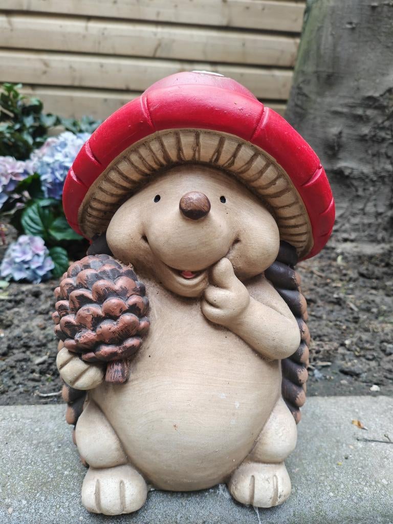 Decoratieve Tuinegel met Paddenstoel - 18x16x30 cm, Tuin en Terras, Tuinbeelden, Ophalen, Nieuw, Overige materialen, Dierenbeeld