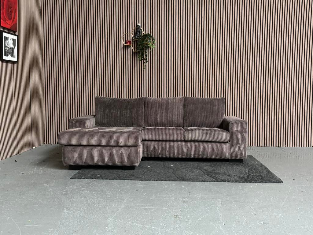 GRATIS LEVERING Ribstof Loungebank  240x150 GEREINIGD, Huis en Inrichting, Banken | Bankstellen, Hoekbank, Ophalen of Verzenden
