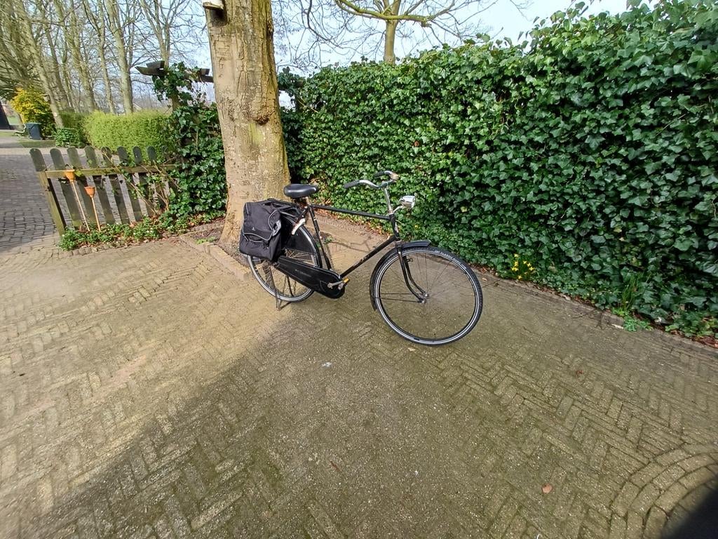 Herenfiets weduwe met fietstassen, Ophalen, Gebruikt, 1 kind