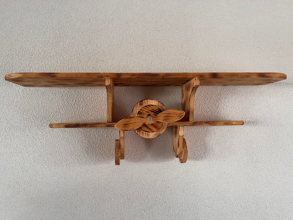 Handgemaakt wanddecor (boekenplank) vliegtuig, Huis en Inrichting, Woonaccessoires | Wandplanken en Boekenplanken, Ophalen of Verzenden