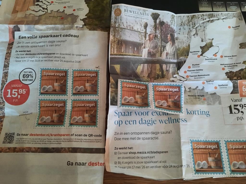 8 wellness spaarzegels voor het verzenden reken ik € 1.00, Verzenden, Zegels, Bonnen of Punten