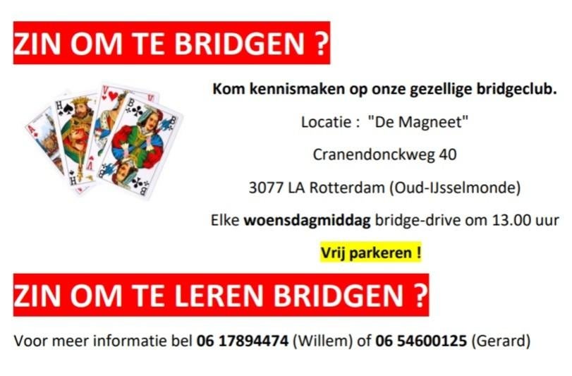 Bridgeclub Rotterdam: Kom bridgen of leer bridgen!, Ophalen of Verzenden