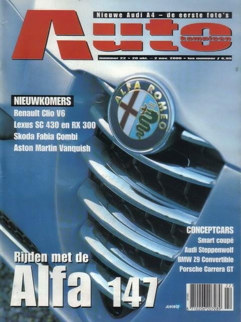 Autokampioen 22 2000: Alfa Romeo 147 - Clio Renault Sport V6, Boeken, Auto's | Folders en Tijdschriften, Ophalen of Verzenden