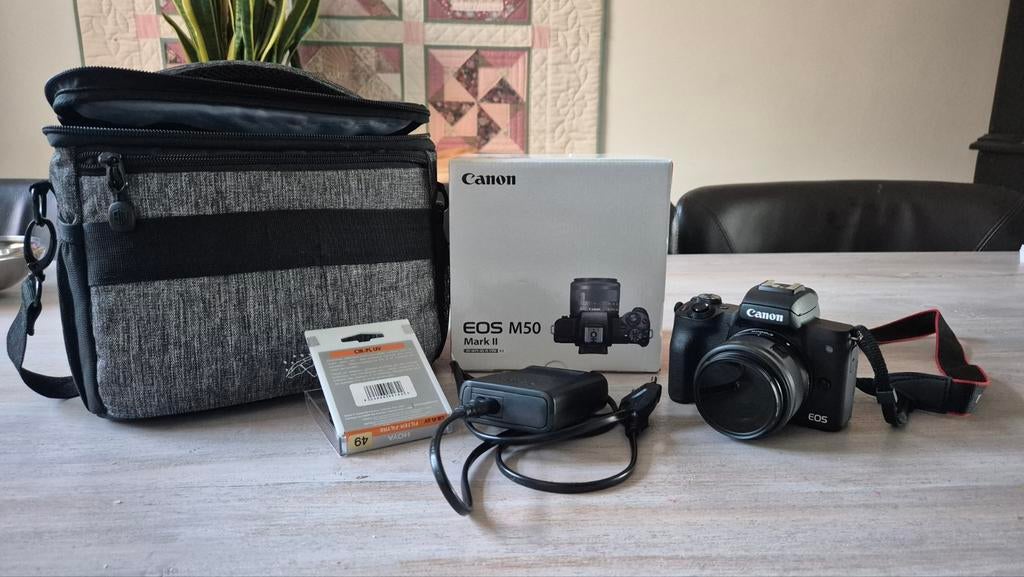 Canon EOS M50 MK2 digitale fotocamera 15-45mm, Canon, Ophalen of Verzenden, Zo goed als nieuw, 8 keer of meer