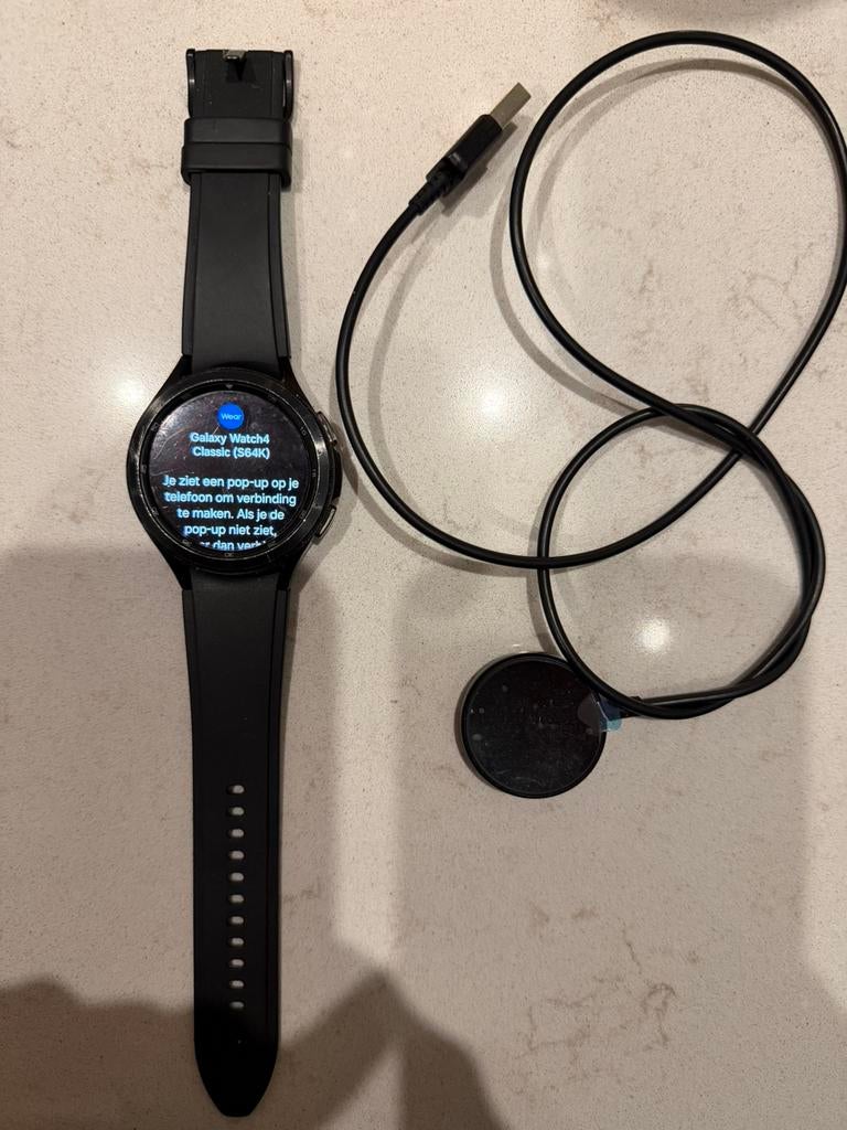 Samsung galaxy watch 4 classic, Ophalen of Verzenden, Gebruikt, Zwart, Android