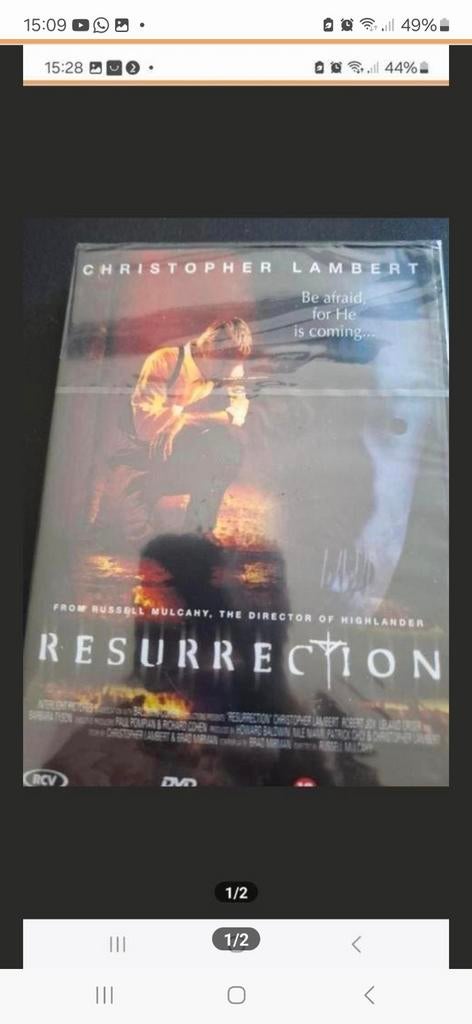 Resurrection.Christoper Lambert Geseald, € 2.00 of 3 v €5.00, Vanaf 16 jaar, Ophalen of Verzenden, Nieuw in verpakking, Actiethriller