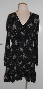 Costes jurk zwart met panterprint mt 38, Kleding | Dames, Maat 38/40 (M), Zwart, Ophalen of Verzenden, Zo goed als nieuw