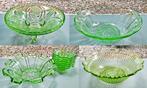 45x Antiek Anna Groen Glas - Schaal Schalen Set - Zie Omschr, Ophalen of Verzenden