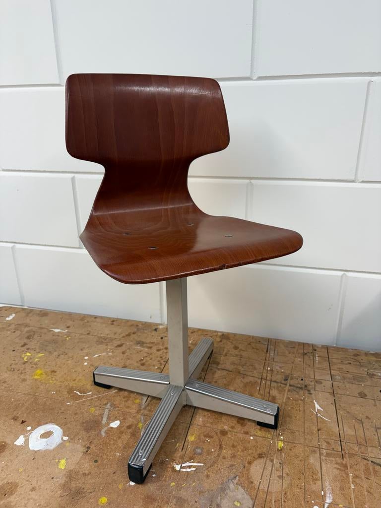 Vintage Bruine Bureaustoel voor kinderen, Ophalen, Gebruikt, Stoel(en)