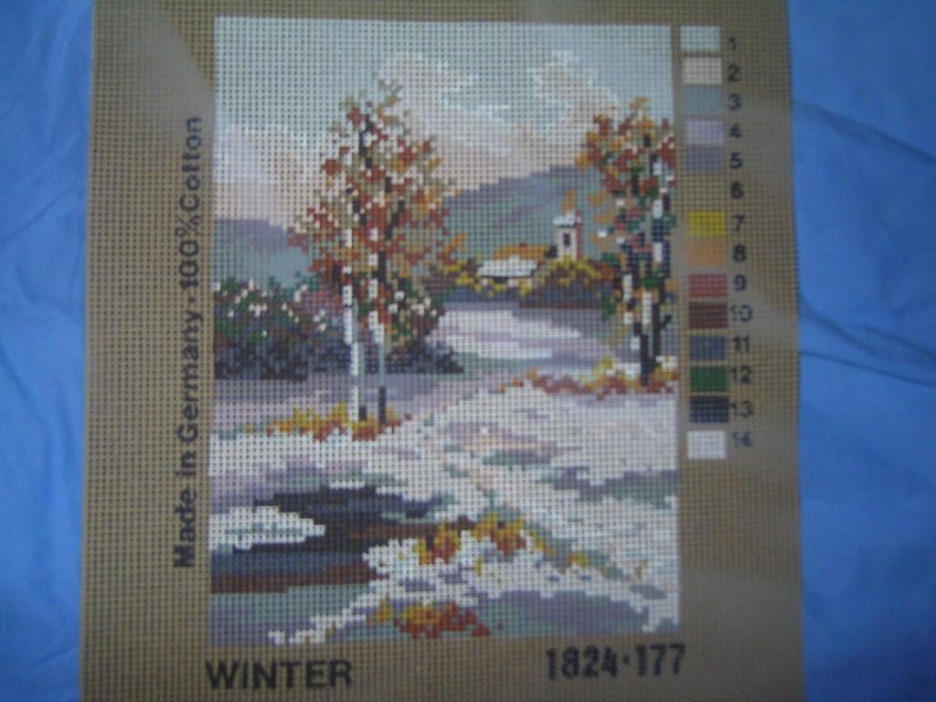 NIEUW voorbedrukt stramien Winter 1824-177. En Verkoop DMC, Hobby en Vrije tijd, Borduren en Borduurmachines, Ophalen of Verzenden