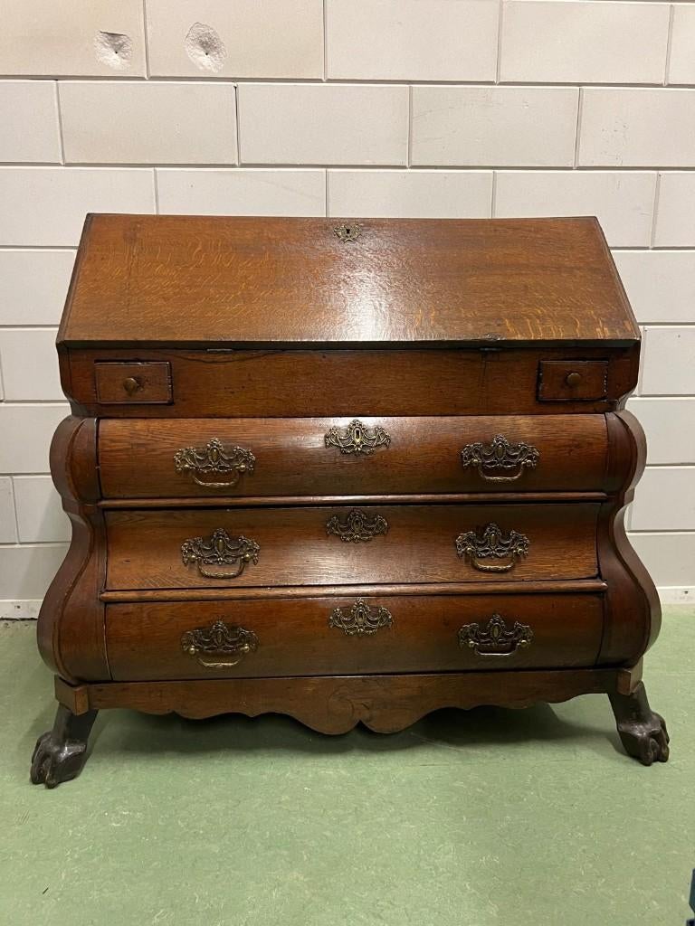 Antiek Hollands Buikbureau 18e eeuw – Eikenhout, Antiek en Kunst, Ophalen