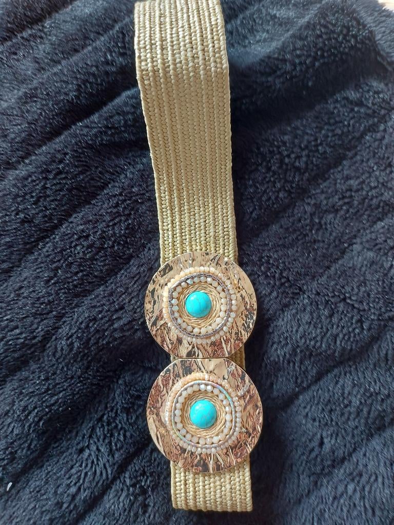 Mooie nieuwe Boho riem met turquoise details - XS/S, Overige kleuren, 3 tot 5 cm, Minder dan 80 cm, Nieuw