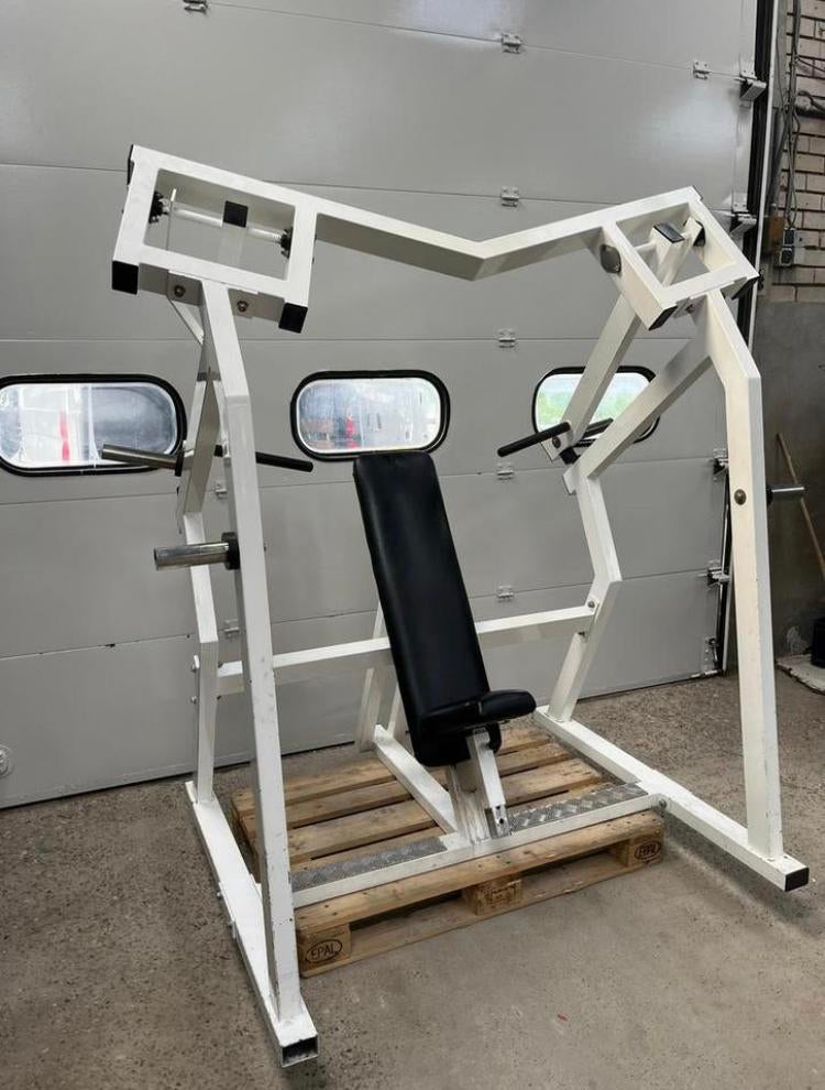 Plate loaded shoulderpress / schulterpresse / 50 mm, Sport en Fitness, Fitnessmaterialen, Ophalen, Benen, Gebruikt, -