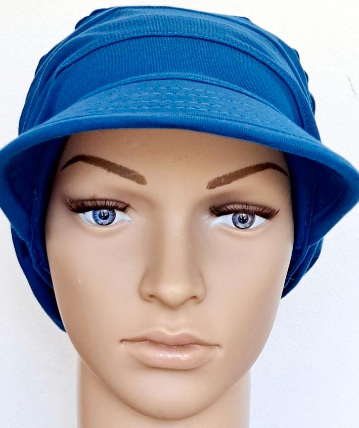 Chemo/haarverlies tricot pet no 59 C. Kobalt., Kleding | Dames, Mutsen, Sjaals en Handschoenen, Nieuw, Muts, Maat 42/44 (L), Ophalen of Verzenden