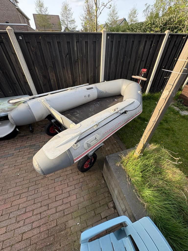 Hydro-Force rubberboot met 5 pk Mercury langstaart, Gebruikt, Benzine, Minder dan 70 pk, Ophalen