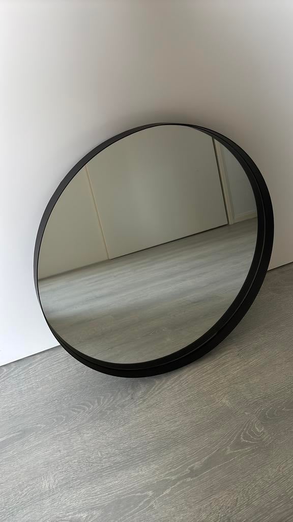 Kwantum Spiegel Verona Zwart 48 cm, Minder dan 50 cm, Rond, Ophalen of Verzenden, Zo goed als nieuw