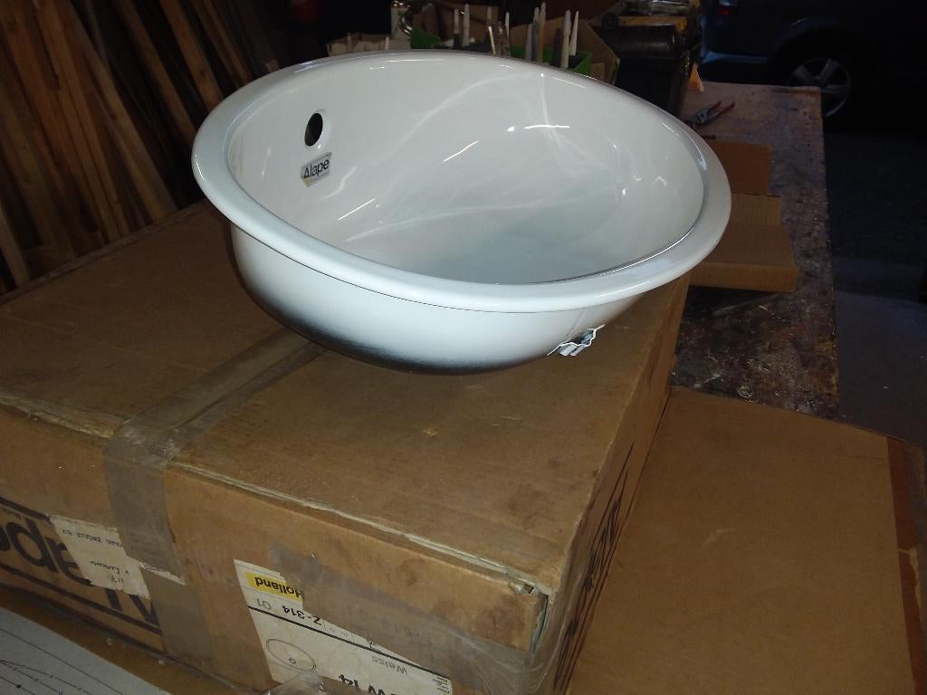 Alape inbouw waskom ovaal, wit, nieuw, Doe-het-zelf en Verbouw, Ophalen, Nieuw, Steen, Wastafel