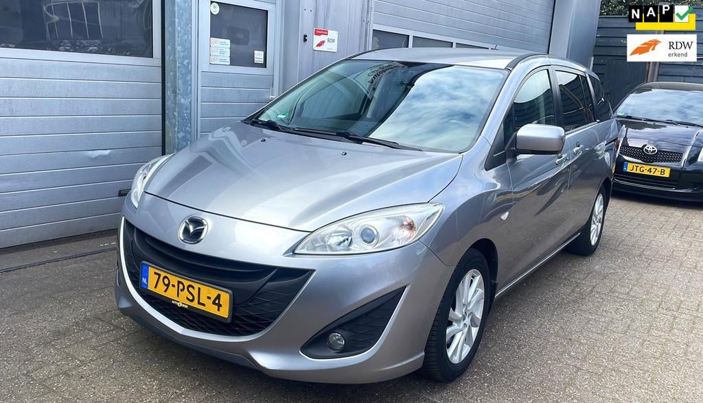 Mazda 5 2.0 Business. 7Persoons-Airco-Velgen-Trekhaak-APK, Auto's, Mazda, Euro 5, Stof, Gebruikt, Zwart