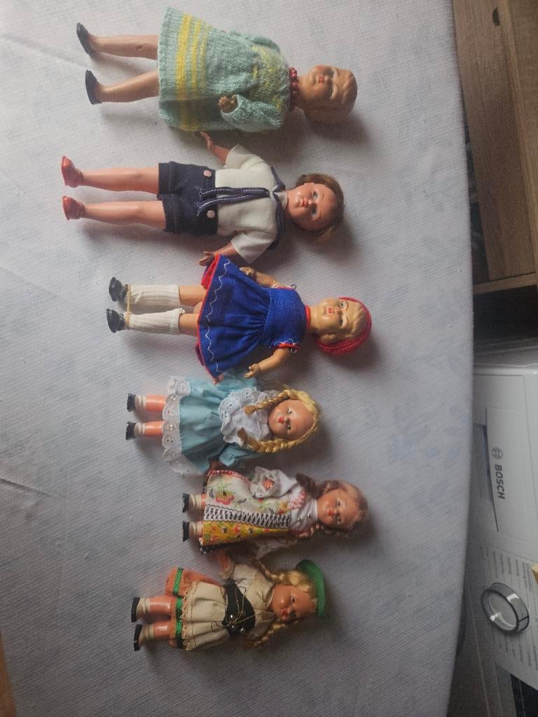 Zes oude poppetjes  en dansmariekes met opwind sleutel, Ophalen of Verzenden, Gebruikt