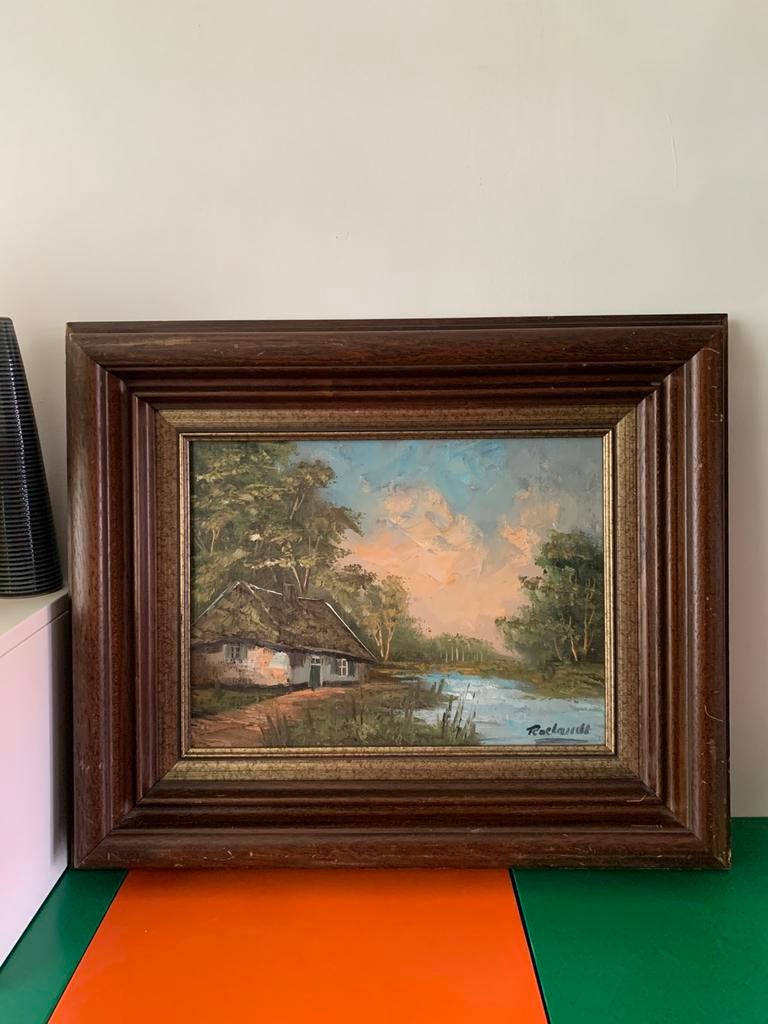 Olieverfschilderij op canvas Roelandt, Antiek en Kunst, Kunst | Schilderijen | Klassiek, Ophalen of Verzenden