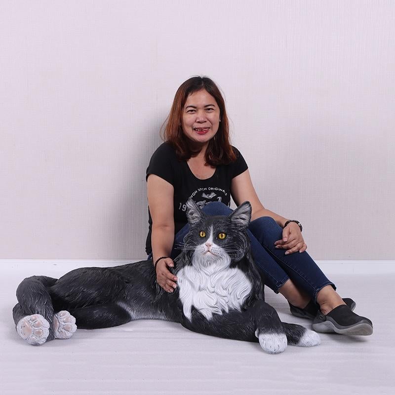 Maine Coon Cat beeld – Kat - 101 cm, Verzamelen, Ophalen, Nieuw, Overige soorten, Overige typen