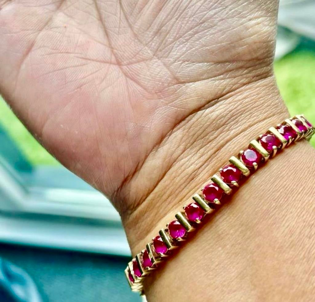 Vintage Zilver Vermeil Tennisarmband Roze Topaas, Ophalen of Verzenden, Zilver, Met edelsteen