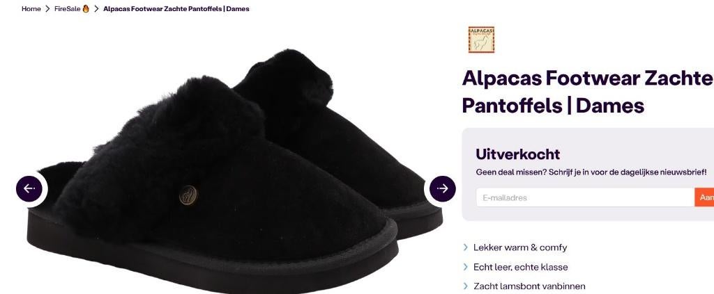 Pantoffels dames Alpacas, Zwart, Nieuw, Ophalen of Verzenden, Pantoffels of Sloffen