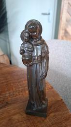 Vintage Bronzen Beeldje Heilige Antonius met Kind Jezus, Ophalen of Verzenden