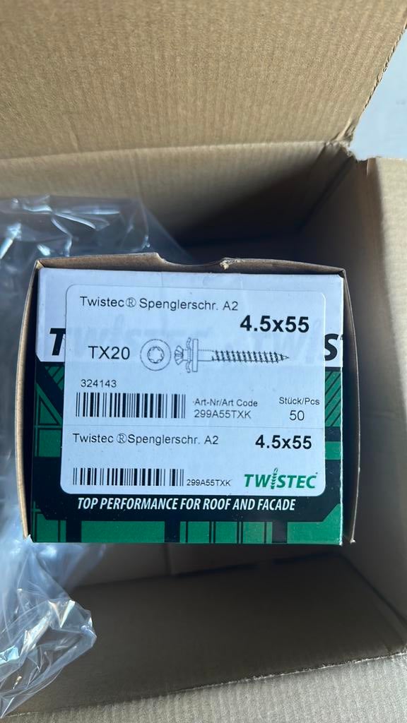TWISTEC Golfplaat schroeven Kalotten 18/76 Blank - 100 stuks, Ophalen, Kunststof, Zwart, Nieuw