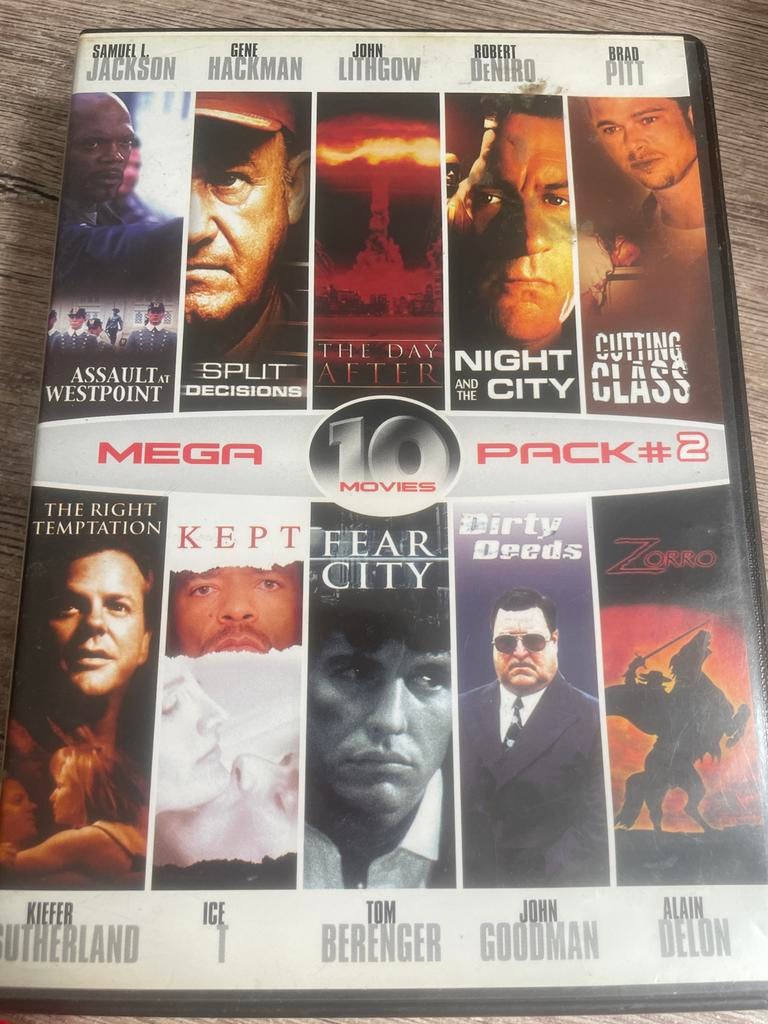 Mega 10 Movies Pack #2 DVD - Actie/Thriller Collectie, Gebruikt, Vanaf 16 jaar, Boxset, Actiethriller