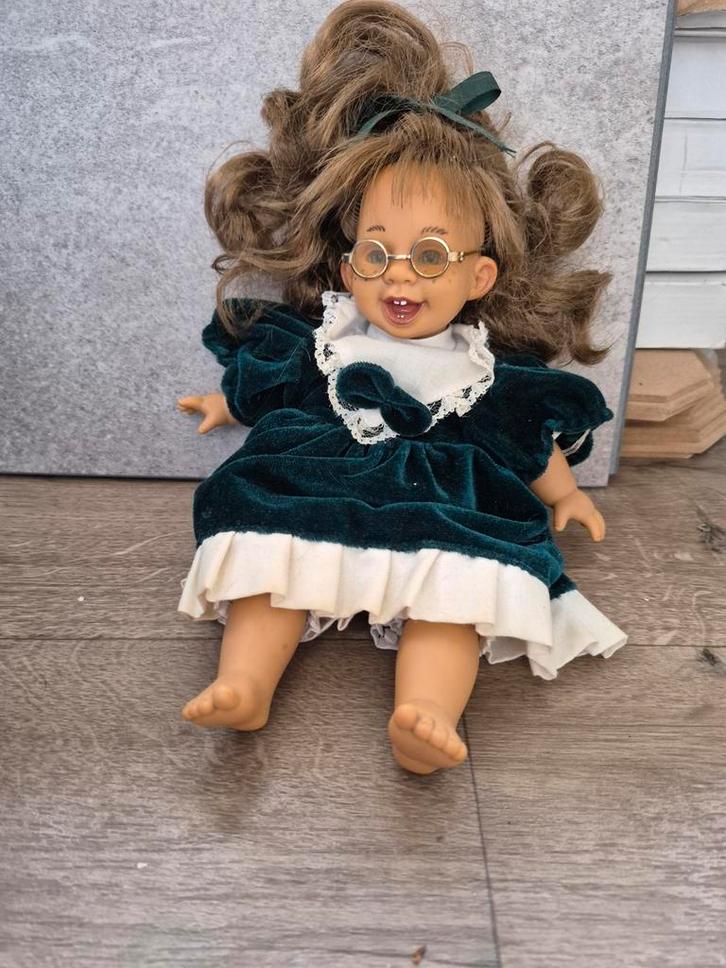 Vintage Porseleinen Poppen - Jongen op Driewieler & Meisje, Verzamelen, Poppen, Gebruikt, Pop, Ophalen of Verzenden