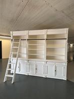 Grote Landelijke Boekenkast met Ladder | #K30, Met deur(en), -, 200 cm of meer, Ophalen of Verzenden