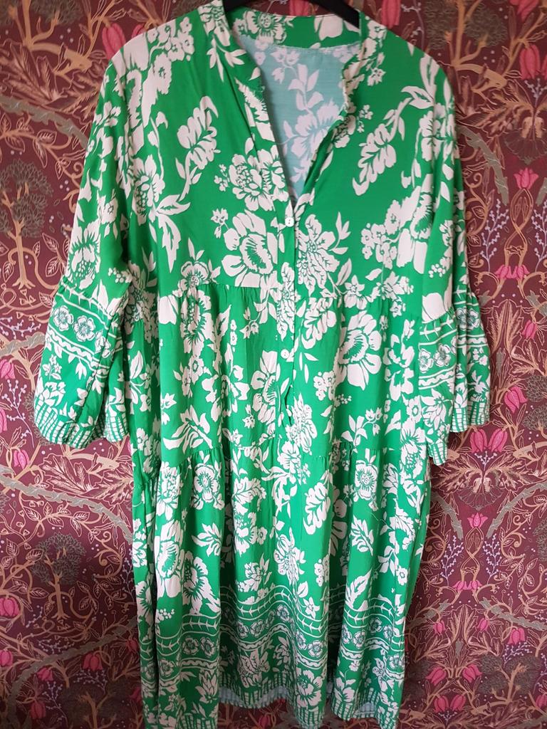 Jurk, Kleding | Dames, Grote Maten, Ophalen of Verzenden, Zo goed als nieuw, Groen, Jurk
