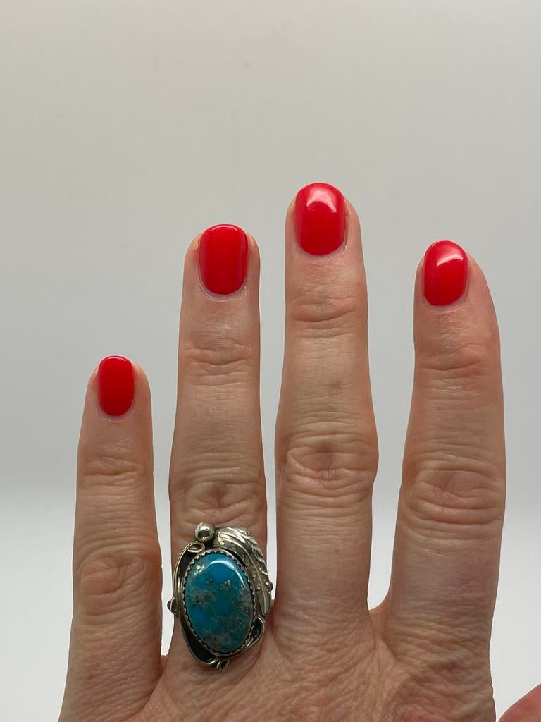 D684 Prachtige zilveren Navajo ring gesigneerd maat 18, 18 tot 19, Ophalen of Verzenden, X, Dame of Heer