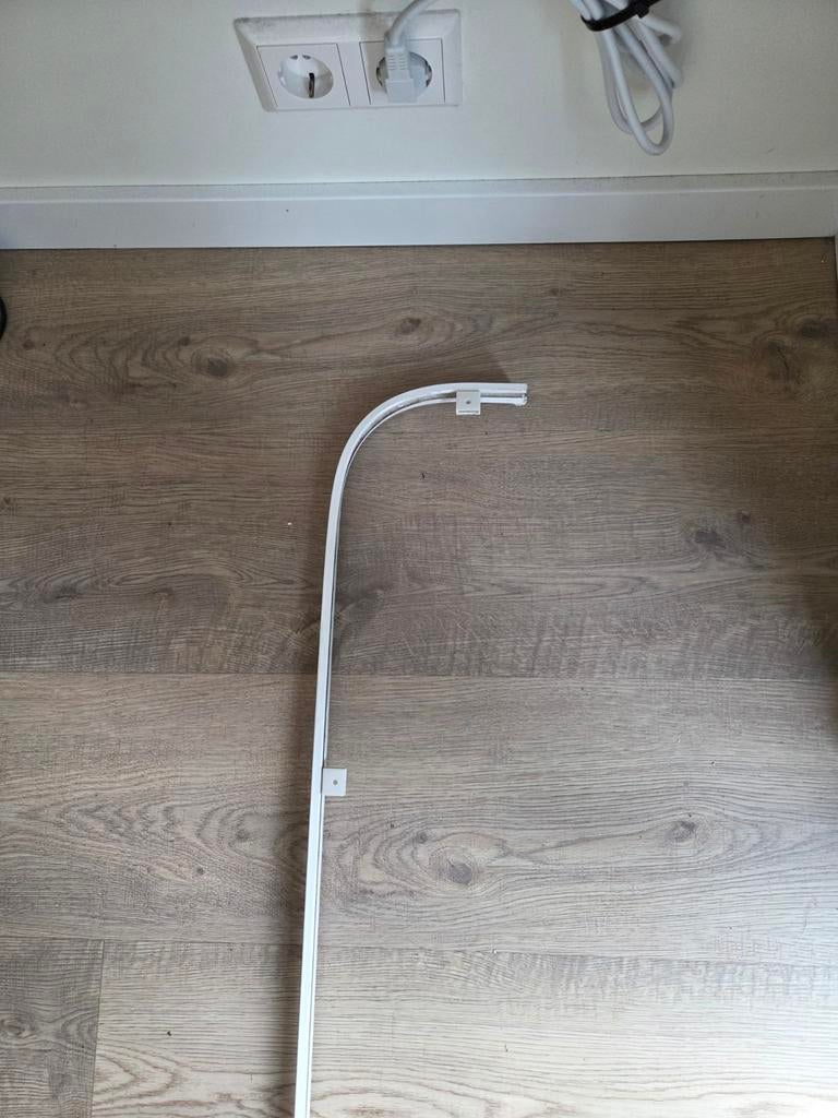 Witte Gordijnrails met Bocht - Gebruikt, Ophalen, Gebruikt, Wit, Modern, Functioneel