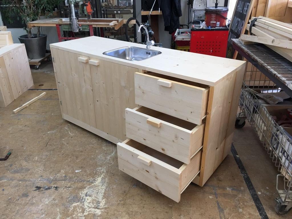 Keuken bouw, Teakhout, Nieuw, Ophalen of Verzenden, Minder dan 100 cm