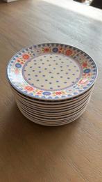 12 gebaksbordjes Kakelbont Yvon Jaspers, Ophalen, Keramiek, Zo goed als nieuw, Bord(en)