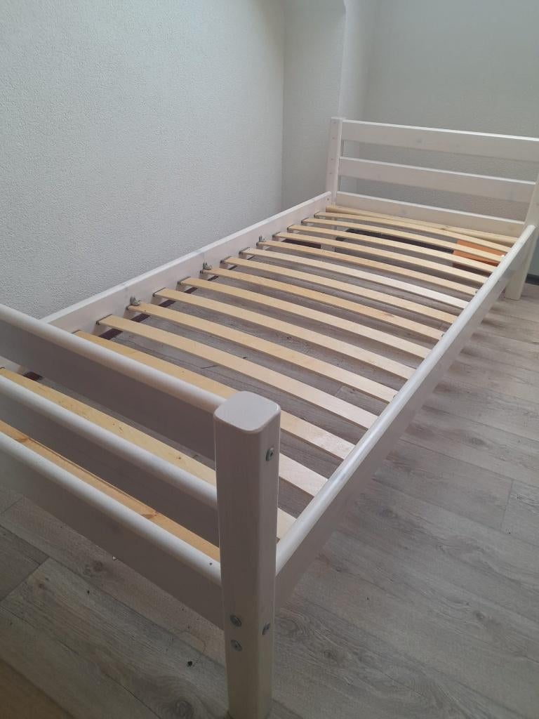 Flexa bed 90×200 whitewash, 85 tot 100 cm, Gebruikt, 180 cm of meer, Ophalen
