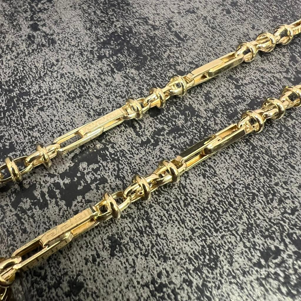 14k gouden ketting monte carlo schakel versace, Sieraden, Tassen en Uiterlijk, Kettingen, Ophalen of Verzenden, Nieuw, Goud