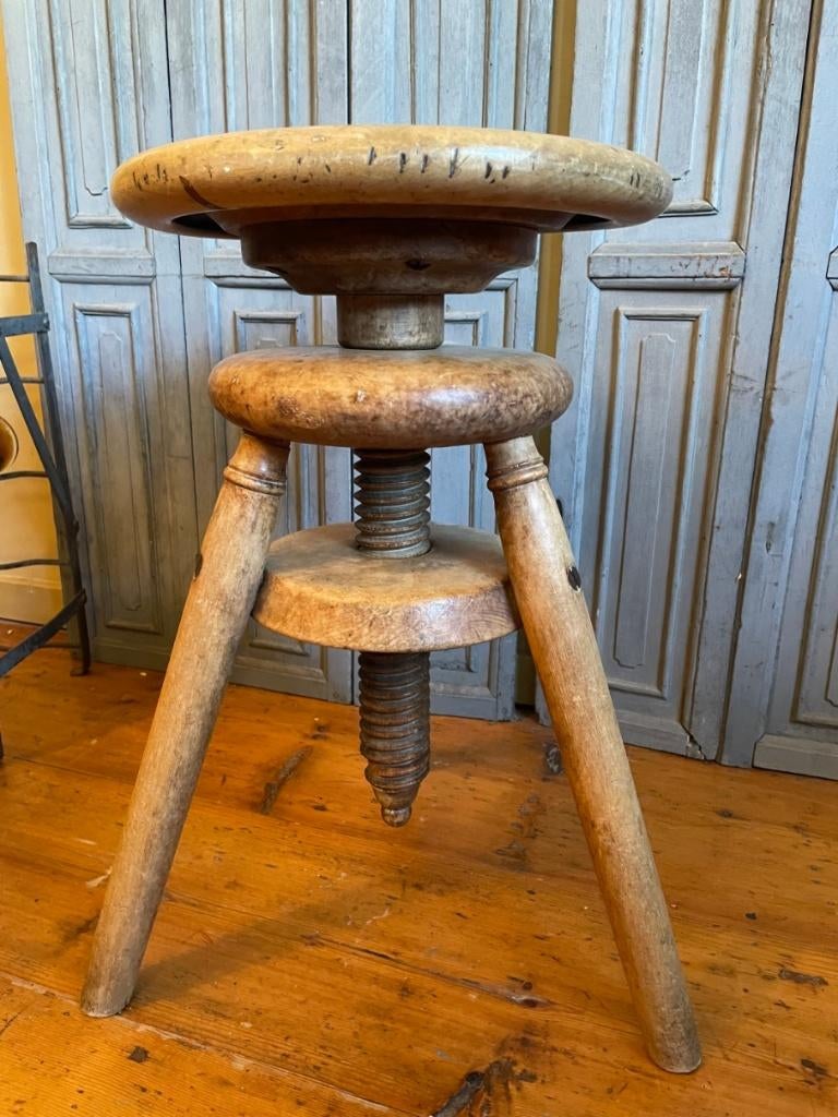 Unieke Draaikruk Kruk Bijzettafel Frans antiek, Ophalen of Verzenden