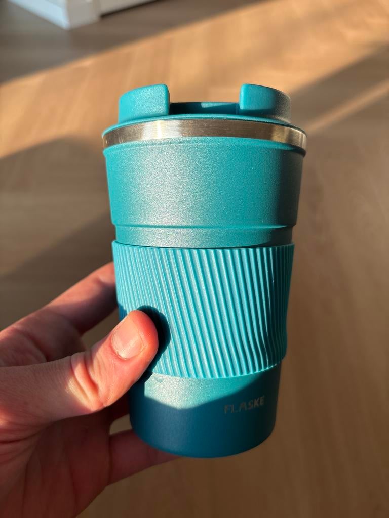 FLASKE Herbruikbare Koffiebeker - Turquoise, Ophalen of Verzenden, Nieuw